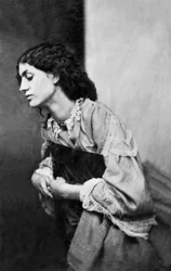 Jane Morris, posierend für Dante Gabriel Rossetti, 1865